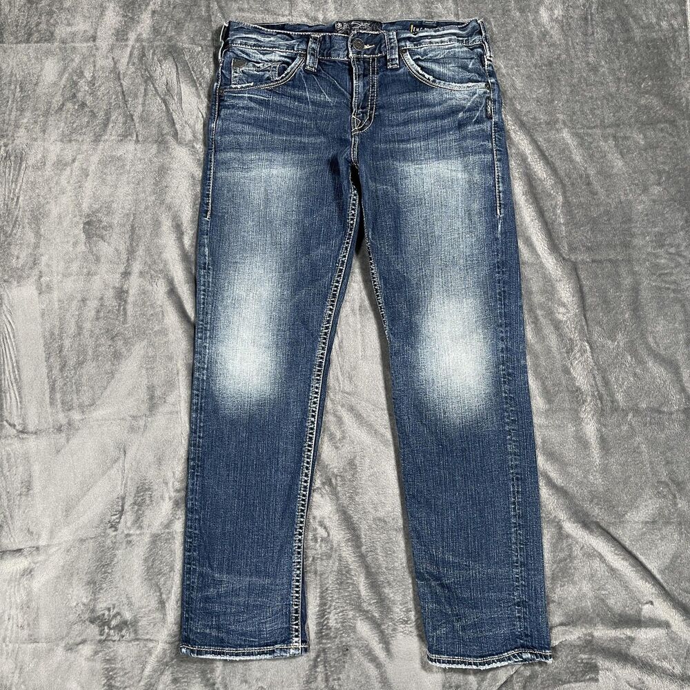 Silver Jeans Co. Eddie Jeans Mens 34x32 Blue Medium Wash Straight